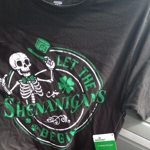 Let The Shenanigans Begin St. Patrick's Day Tee - Black & Green